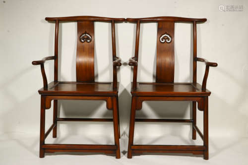 QING YELLOW PEAR OFFICIAL HAT CHAIR(A PAIR)