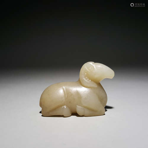 A Carved Sheep Jade Ornament