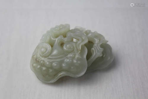 A Carved Jade Ruyi Mushroom Figure Ornament