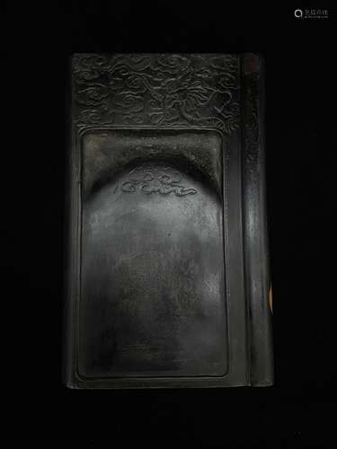 A Carved Poem And Cloud Inkstone