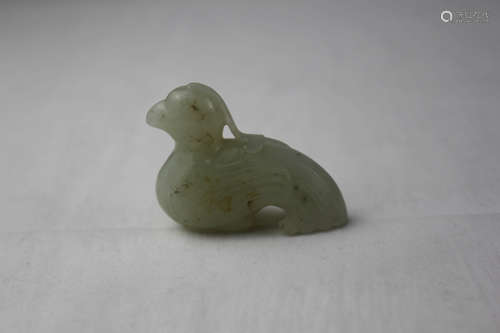 A Carved Jade Bird Ornament