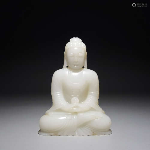 A Carved Sakyamuni Jade Statue
