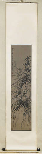 A Chinese Bamboo and Orchid Painting, Zheng Banqiao Mark