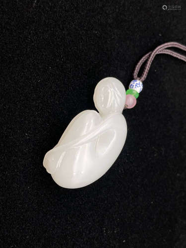 A White Jade Beautiful Lady Pendant