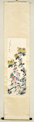 A Chinese Bird with Flower Painting, Wang Xuetao Mark