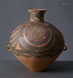 A CHINESE PAINTED POTTERY TWO-HANDLED JAR  MAJIAYAO CULTURE ...