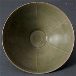 A CHINESE YAOZHOU RIBBED CONICAL BOWL  NORTHERN SONG DYNASTY...