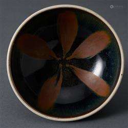 A CHINESE CIZHOU RUSSET-SPLASHED WHITE-RIMMED BOWL  JIN DYNA...