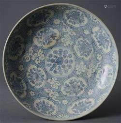 A CHINESE BLUE AND WHITE CHARGER  MING DYNASTY (1368-1644), ...