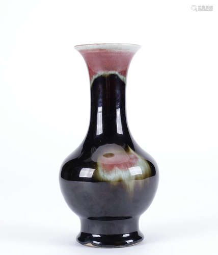 chinese flambe glazed porcelain vase