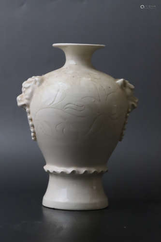 A Ding Kiln Double Beast Ear Porcelain Vase