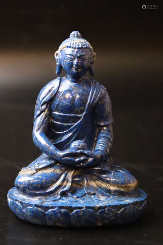 A Lapis Lazuli Buddha Figure Statue