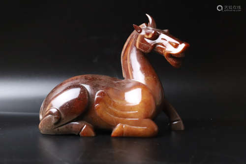 A Jade Horse Figure Ornament