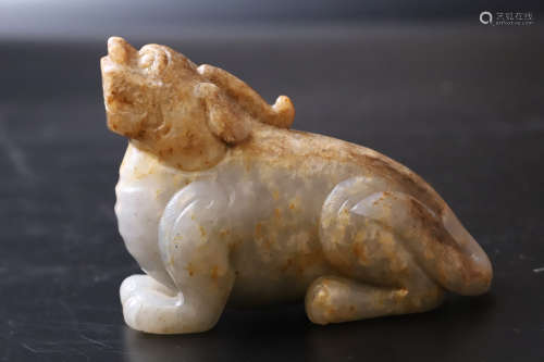 A Carved Jade Beast Figure Ornament