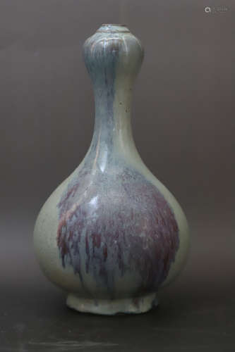 A Jun Ware Porcelain Galic Head Porcelain Vase