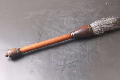 A Carved Calligraphy Wood Bamboo Brush