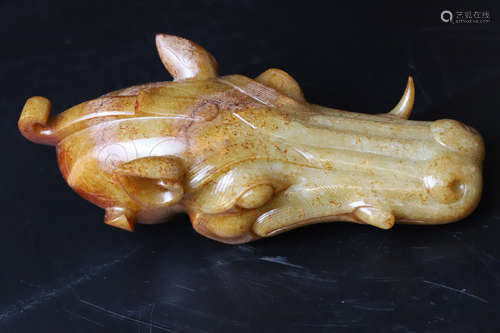 A Carved Jade Beast Figure Ornament