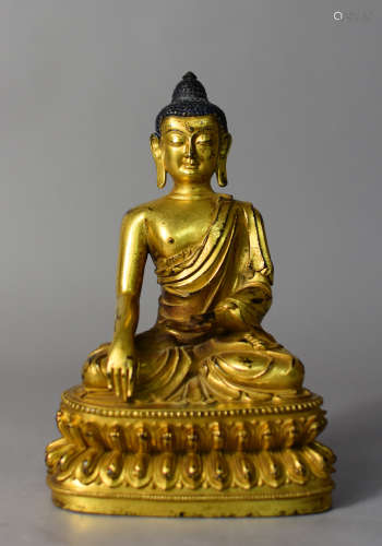 A Bronze Sitting Buddha Figure Statue
