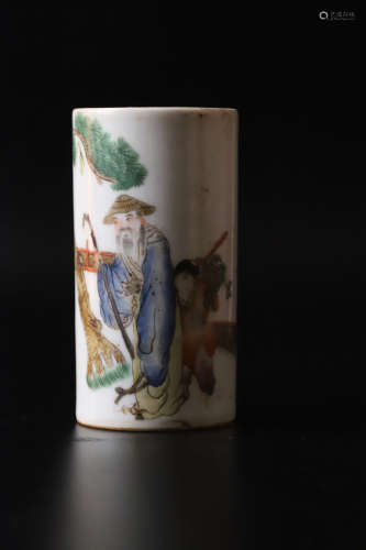 A Drawing Character Story Porcelain Brush Pot