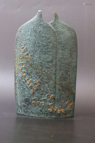 A Flower Pattern Bronze Vase