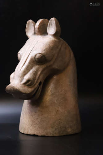 A Carved Horse Head Figure Jade Seal