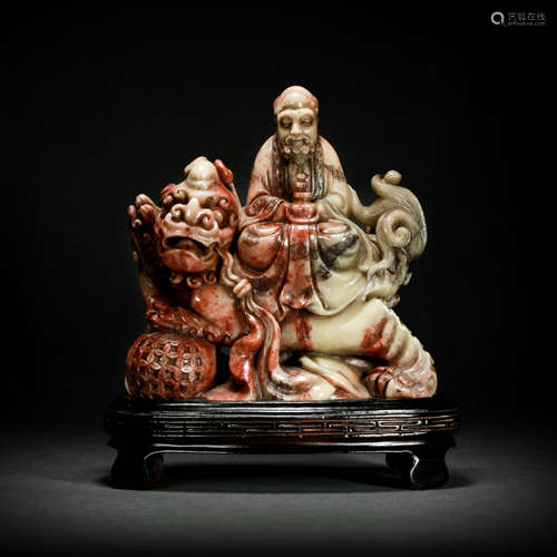 ShouShan Stone Bodhidharma Statue from Qing