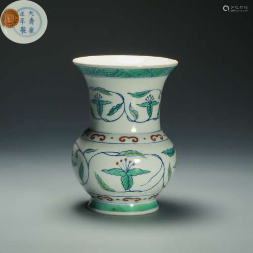 Colored Floral Kiln Vase from Ming