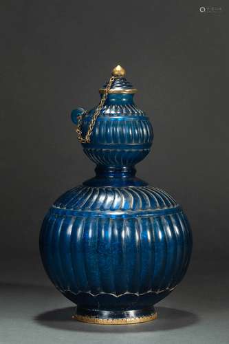 Coloured Glazed Calabash Vase from Song