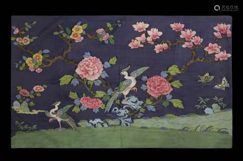 Silk Tapestry with Floral Design from Qing