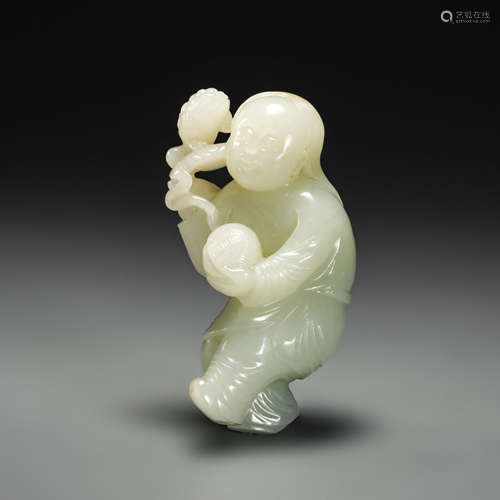 HeTian Jade Holding Ornament from Qing