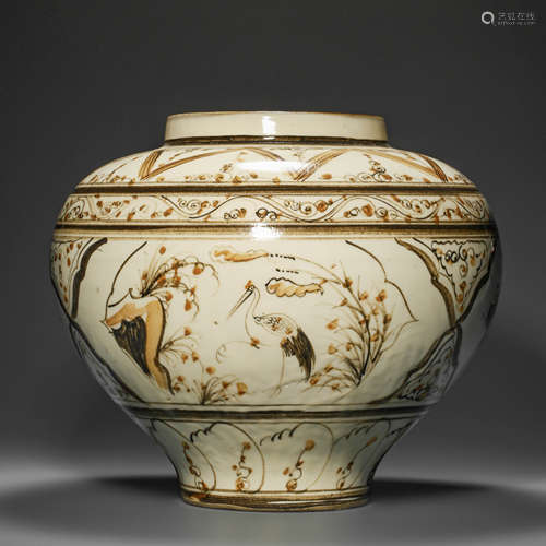 CiZhou Kiln Colored Jar from Yuan