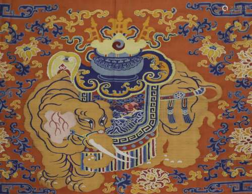 Buddhist Silk Tapestry from Qing