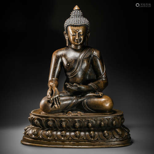 Alloy inlaying with Silver Buddha Statue from Qing