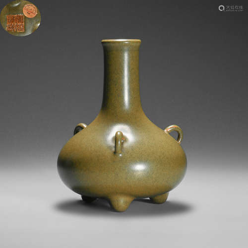 Brown Glazed Vase from Qing