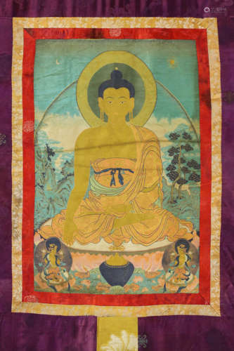 ThangKa with Sakyamuni Statue from Qing