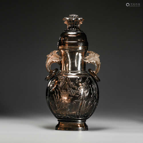 Crystal Two Ears Vase from Qing