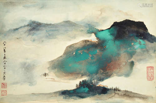 Attributed to Zhang Daqian (Chang Dai-chien, 1899-1983)  Dwe...