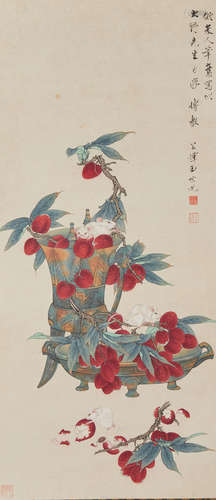 Tian Shiguang (1916-1999)    Ｍice and Lychee