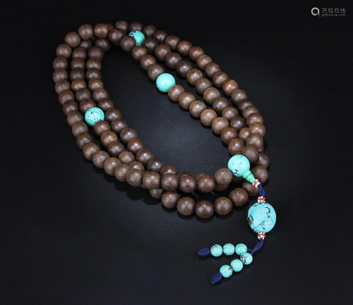 108 PIECES EAGLEWOOD BEADS BUDDHIST NECKLACE