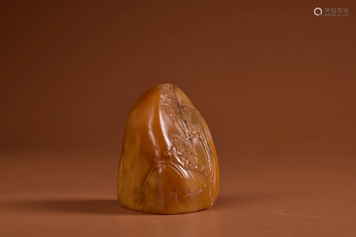 A CARVED TIANHUANG STONE SEAL BY DAQIAN