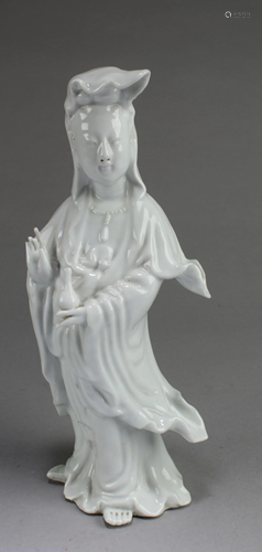 Chinese Bland De Chine Standing Guanyin Statue