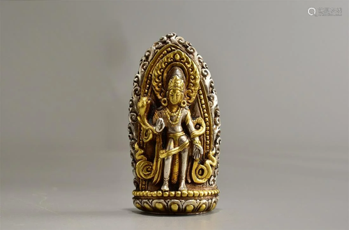 A BRONZE STANDING MAITREYA