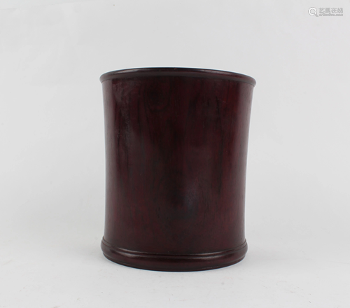 A Carved Wooden Brushpot