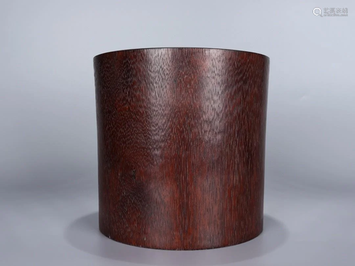 A SANDALWOOD BRUSH POT