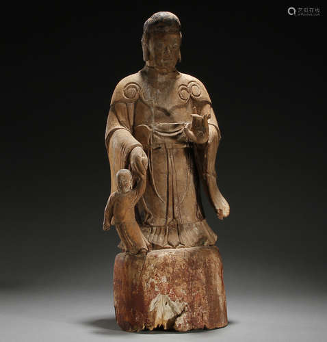 Ancient Wooden Buddha statue