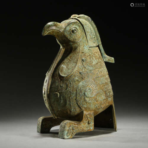 Ancient bronze eagle-shaped vessel