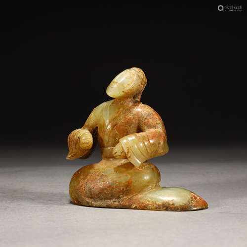 Ancient jade kneeling people