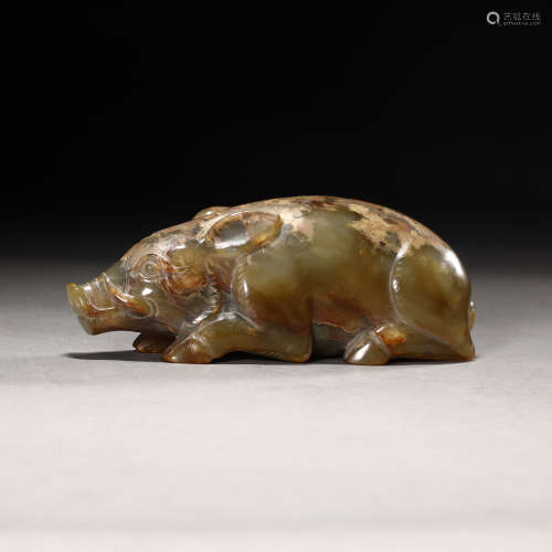 Ancient jade pig paperweight