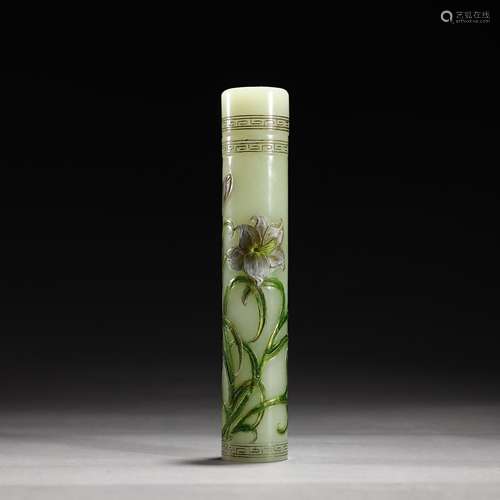 Qing Dynasty, Hetian jade carved flower incense