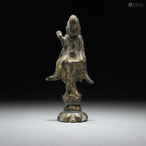 Ancient Gilt Bronze Buddha Statue（Gilt shedding）